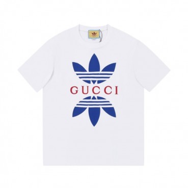 구찌 남/녀 크루넥 화이트 반팔티 - Unisex White Tshirts 