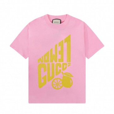 구찌 남/녀 크루넥 핑크 반팔티 - Unisex Pink Tshirts 
