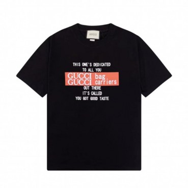 구찌 남/녀 크루넥 블랙 반팔티 - Unisex Black Tshirts 