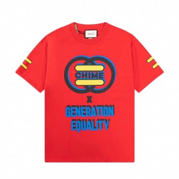 구찌 남/녀 크루넥 레드 반팔티 - Unisex Red Tshirts 
