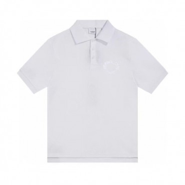 버버리 남성 화이트 폴로 반팔티 - Mens White Tshirts 