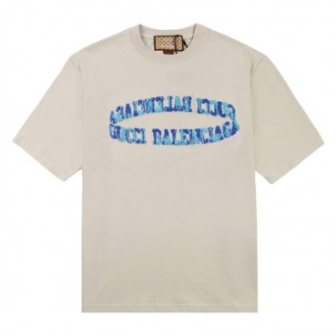 구찌 남성 크루넥 그레이 반팔티 - Mens Gray Tshirts 