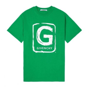 지방시 남성 크루넥 그린 반팔티 - Mens Green Tshirts 