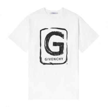 지방시 남성 크루넥 화이트 반팔티 - Mens White Tshirts 
