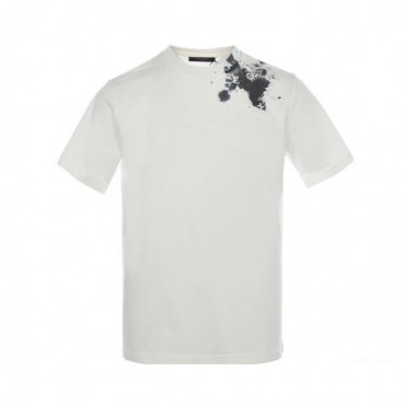 루이비통 남성 화이트 크루넥 반팔티 - Mens White Tshirts 