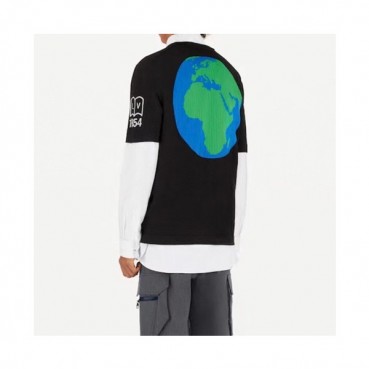 루이비통 남성 블랙 크루넥 반팔티 - Mens Black Tshirts 