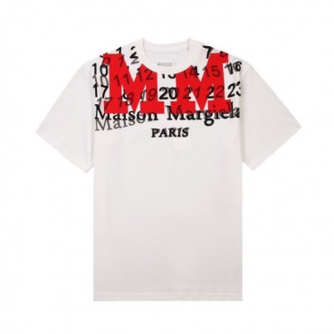 메종마르지엘라 남/녀 크루넥 화이트 반팔티 - Unisex White Tshirts 