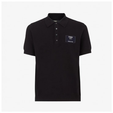 펜디 남성 블랙 폴로 반팔티 - Mens Black Tshirts 