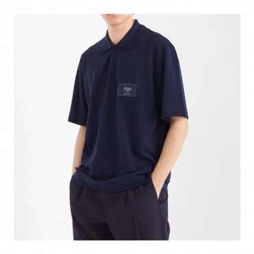 펜디 남성 네이비 폴로 반팔티 - Mens Navy Tshirts 