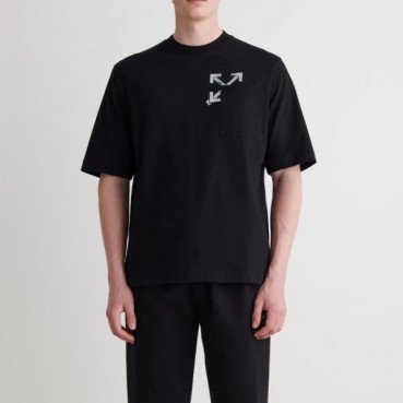 오프화이트 남성 모던 블랙 반팔티 - Mens Black Tshirts 