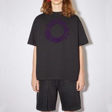 아크네 남/녀 블랙 크루넥 반팔티 - Unisex Black Tshirts 