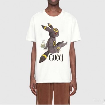 구찌 남성 크루넥 화이트 반팔티 - Mens White Tshirts 