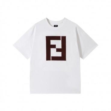 펜디 남/녀 크루넥 화이트 반팔티 - Unisex White Tshirts 