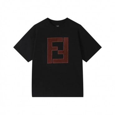 펜디 남/녀 크루넥 블랙 반팔티 - Unisex Black Tshirts 