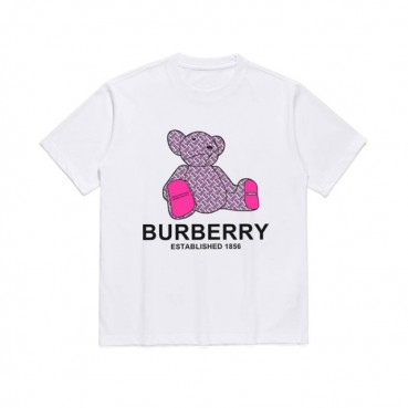 버버리 남성 화이트 크루넥 반팔티 - Mens White Tshirts 