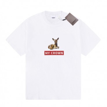 버버리 남성 화이트 크루넥 반팔티 - Mens White Tshirts 