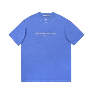 알렉산더왕 남성 이니셜 블루 반팔티 - Mens Blue Tshirts 