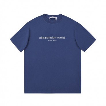 알렉산더왕 남성 이니셜 블루 반팔티 - Mens Blue Tshirts 