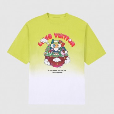 루이비통 남성 그린 크루넥 반팔티 - Mens Green Tshirts 