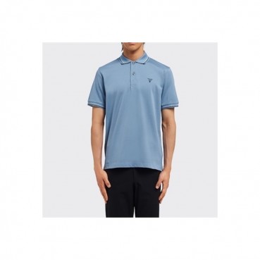 프라다 남성 블루 폴로 반팔티 - Mens Blue Tshirts 