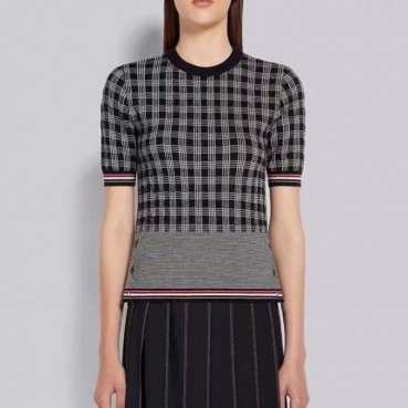 톰브라운 여성 그레이 반팔티 - Thom Browne Womens Gray Tshirts 