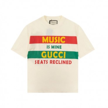 구찌 남성 크루넥 아이보리 반팔티 - Mens Ivory Tshirts 
