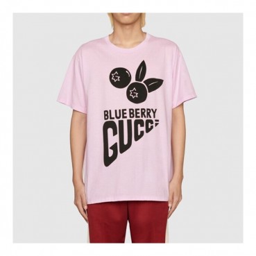 구찌 남성 크루넥 핑크 반팔티 - Mens Pink Tshirts 