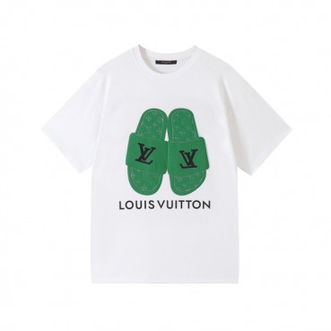 루이비통 남성 화이트 크루넥 반팔티 - Mens White Tshirts 