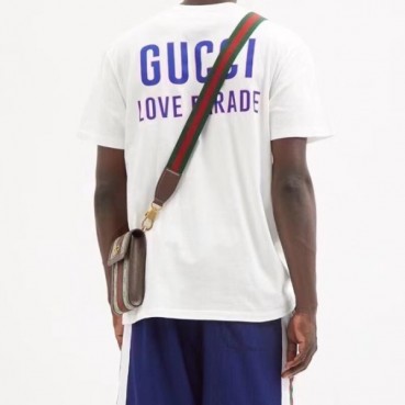 구찌 남성 크루넥 화이트 반팔티 - Mens White Tshirts 
