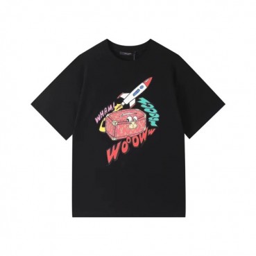 루이비통 남성 블랙 크루넥 반팔티 - Mens Black Tshirts 
