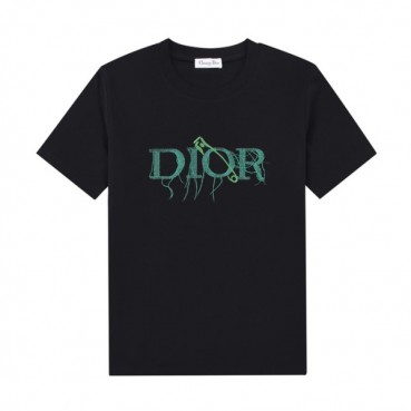 디올 남성 크루넥 블랙 반팔티 - Mens Black Tshirts 