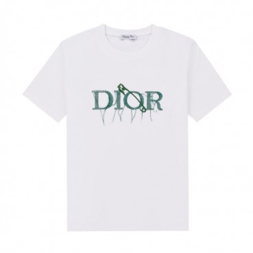 디올 남성 크루넥 화이트 반팔티 - Mens White Tshirts 