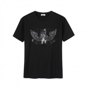 샤넬 남/녀 크루넥 블랙 반팔티 - Unisex Black Tshirts 