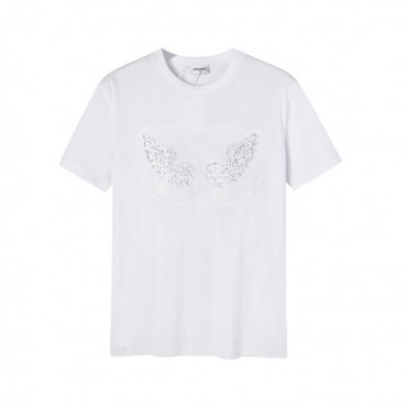 샤넬 남/녀 크루넥 화이트 반팔티 - Unisex White Tshirts 