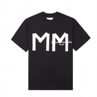 메종마르지엘라 남/녀 크루넥 블랙 반팔티 - Unisex Black Tshirts 