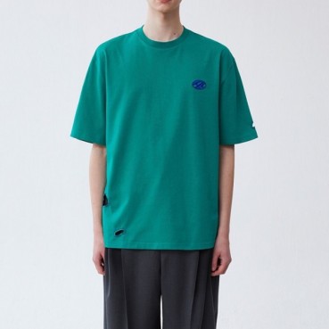 ADER 남/녀 모던 그린 반팔티 - Unisex Green Tshirts 