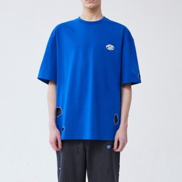 ADER 남/녀 모던 블루 반팔티 - Unisex Blue Tshirts 