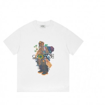 로에베 남성 이니셜 화이트 반팔티 - Mens White Tshirts 
