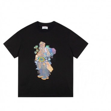 로에베 남성 이니셜 블랙 반팔티 - Mens Black Tshirts 