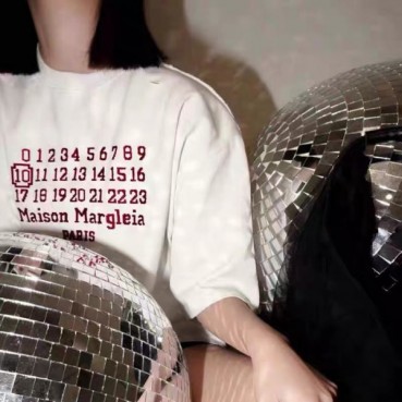 메종마르지엘라 남/녀 크루넥 화이트 반팔티 - Unisex White Tshirts 