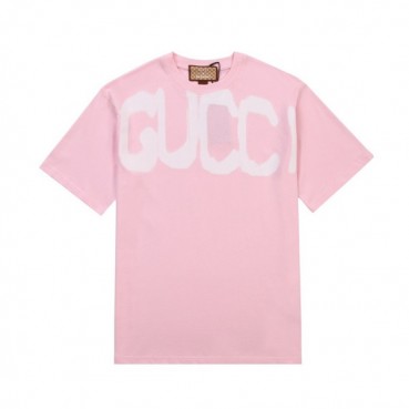 구찌 남성 크루넥 핑크 반팔티 - Mens Pink Tshirts 