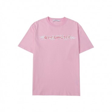 지방시 남성 크루넥 핑크 반팔티 - Mens Pink Tshirts 