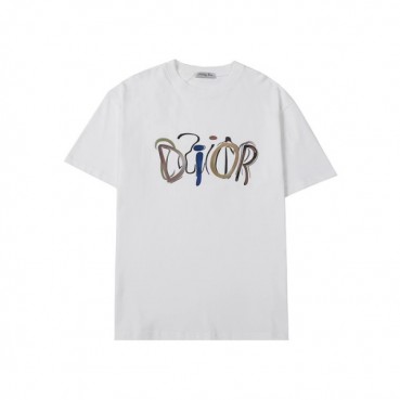디올 남성 크루넥 화이트 반팔티 - Mens White Tshirts 