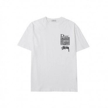 디올 남성 크루넥 화이트 반팔티 - Mens White Tshirts 