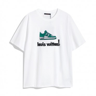 루이비통 남성 화이트 크루넥 반팔티 - Mens White Tshirts 