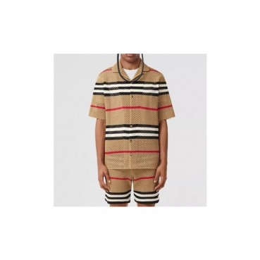 버버리 남성 카멜 크루넥 반팔티 - Mens Camel Tshirts 