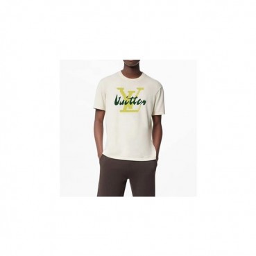 루이비통 남성 화이트 크루넥 반팔티 - Mens White Tshirts 