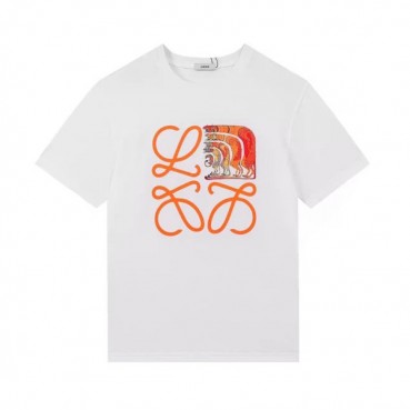 로에베 남성 이니셜 화이트 반팔티 - Mens White Tshirts 