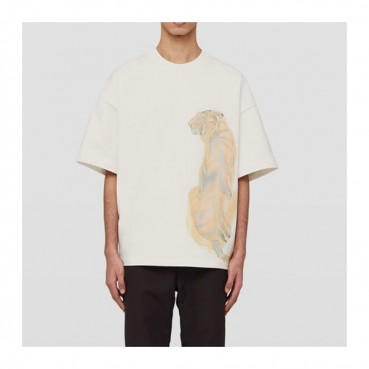 질샌더 남성 크루넥 아이보리 반팔티 - Mens Ivory Tshirts 