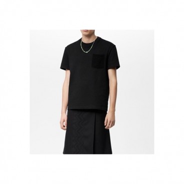 루이비통 남성 블랙 크루넥 반팔티 - Mens Black Tshirts 